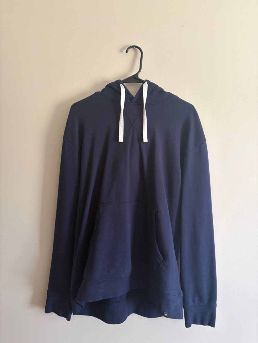 Piombo Navy Hoodie with White Drawstrings